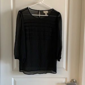 Sheer black blouse by LOFT